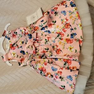 Formal Light Pink with Wildflower Print Toddler Dress